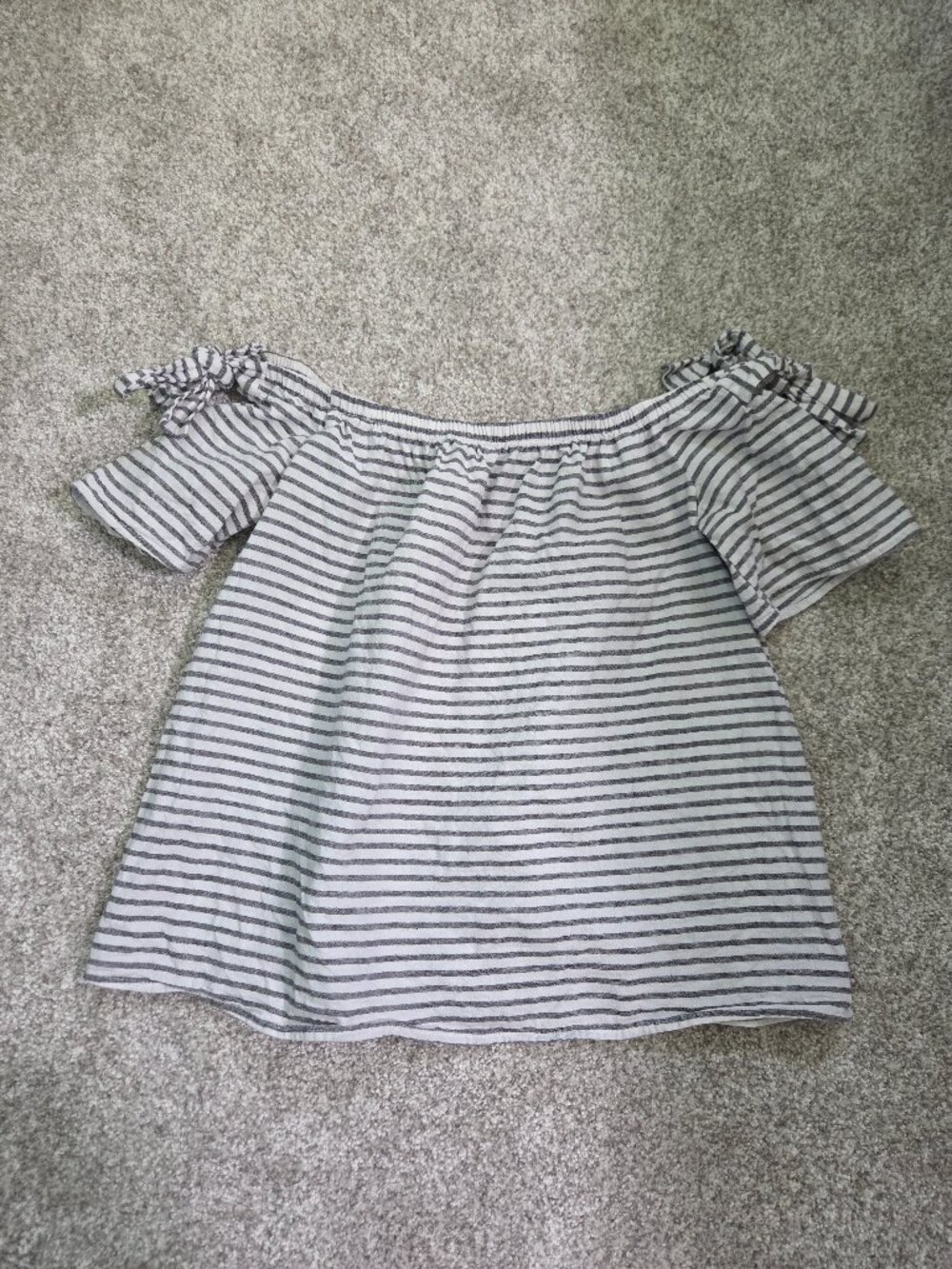Striped off the shoulder top